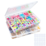 18 Grids Plastic Clear Organizer Box Bead Storage Containers with Adjustable Dividers for Craft Jewelry Fishing Tackles Parts Storage