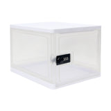 Large Lockable Locker Clear Foldable Storage Box for Food, Tech and Home Safety, Medicine Lock Box for Safe Medication, Lockable Storage Bin, Refrigerator Storage Bins, Tablet Phone Jail Lock Box