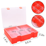 2-layer 23 Large Grids Plastic Organizer Box for LEGO, Crafts Compartment Box with Adjustable Dividers, Jewelry Box Organizer Storage Container with Removable Dividers 