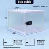 Large Lockable Locker Clear Foldable Storage Box for Food, Tech and Home Safety, Medicine Lock Box for Safe Medication, Lockable Storage Bin, Refrigerator Storage Bins, Tablet Phone Jail Lock Box