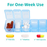 Weekly Pill Organizer, Portable 7 Day Daily Pill Box Case