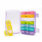 Weekly Pill Organizer 3 Times a Day Compact Pill Box 7 Day Large Compartments Moisture-Proof Pill Case Medication Reminder Portable Travel Pill Dispenser