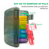 Weekly Pill Organizer 3 Times a Day Compact Pill Box 7 Day Large Compartments Moisture-Proof Pill Case Medication Reminder Portable Travel Pill Dispenser