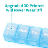 Weekly Pill Organizer, Portable 7 Day Daily Pill Box Case