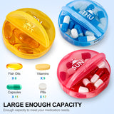 Weekly Pill Organizer 2 Times a Day, Daily AM PM Pill Box with 7 Detachable Pill Case，Portable Vitamin Pill Case，7 Day Pill Container