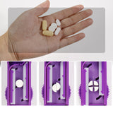 Multiple Pill Splitter, Adjustable Pill Cutter, Stainless Steel Cutting Blade & Blade Guard, with Accurate Pill Alignment, for Cutting Small Pills or Large Pills in Half