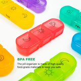 Weekly Pill Organizer 3 Times a Day Compact Pill Box 7 Day Large Compartments Moisture-Proof Pill Case Medication Reminder Portable Travel Pill Dispenser