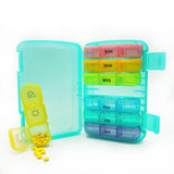 Weekly Pill Organizer 3 Times a Day Compact Pill Box 7 Day Large Compartments Moisture-Proof Pill Case Medication Reminder Portable Travel Pill Dispenser